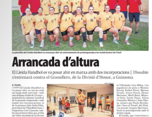 Protagonisme a la premsa local del Lleida Handbol Club